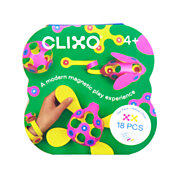 Clixo Magnetisches Bauspielzeug Itsy Pack Rosa/Gelb, 18St.