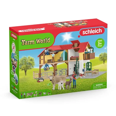 Schleich FARM WORLD Bauernhof mit Stall und Tieren 42407