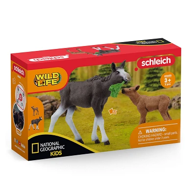Schleich WILDLIFE Orignal avec veau 42603