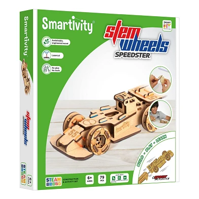 Kit de construction de roues à tige Smartivity en bois - Speedster