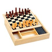 Spielebox aus Holz, 4in1