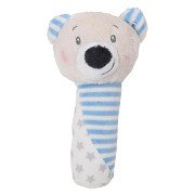 Baby-Öko-Plüsch-Rasselbärenriegel – Blau