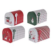 Geschenkboxen Briefkasten Weihnachten, 4er Set