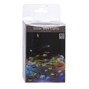 Silberdraht mit 80 LED-Leuchten Multi, 395 cm