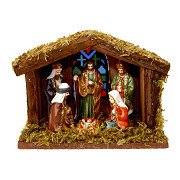 Crèche de Noël avec 6 personnages et lumière