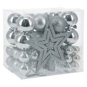 Weihnachtskugeln Set mit Peak Silver, 54tlg.