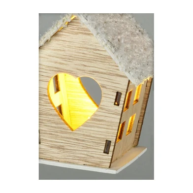 Maison suspendue de Noël en bois avec LED