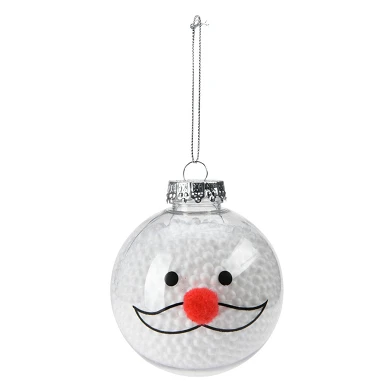 Kerstbal Sneeuwpop 8cm, Set van 12 stuks