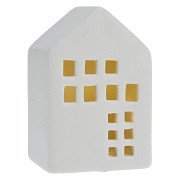 Keramieken Huisje met Ledlicht 9 cm, Set van 12