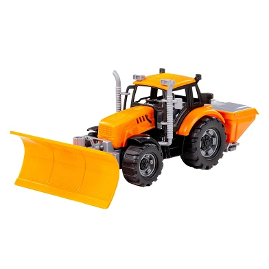 Tracteur Cavallino avec chasse-neige jaune, échelle 1:32