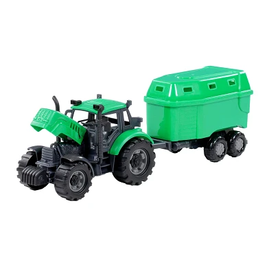 Cavallino Traktor mit Pferdeanhänger grün, Maßstab 1:32