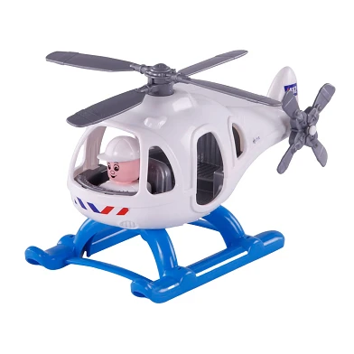 Hélicoptère de police Cavallino avec figurine de jeu, 29,5 cm