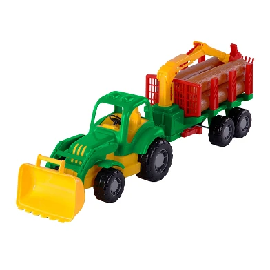 Cavallino Classic Traktor mit Anhänger und Holz, 61 cm