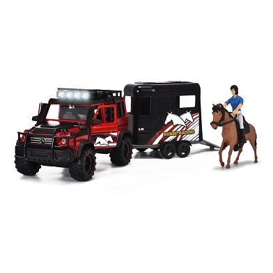Dickie Jeep avec ensemble de jeu remorque à chevaux