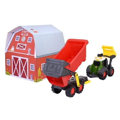 ABC Fendti Traktor mit Anhänger und Bauernhof