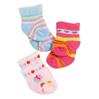 Chaussettes de poupée colorées - 3 paires, 28-35 cm