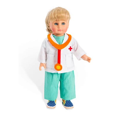 Tenue de médecin pour poupées avec stéthoscope, 28-35 cm