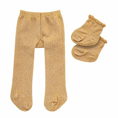 Collants de poupée avec chaussettes - Or, 35-45 cm
