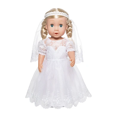 Robe de mariée pour poupée avec voile, 35-45 cm