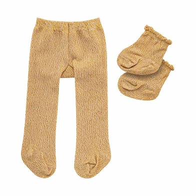Collants de poupée avec chaussettes - Or, 28-35 cm