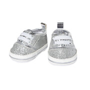 Poppensneakers Glitter Zilver, 30-34 cm