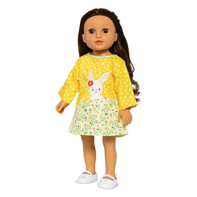 Salopette de poupée avec chemise rayée Bunny Lou, 35-45 cm