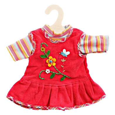 Robe de poupée tendance avec t-shirt rouge, 28-35 cm