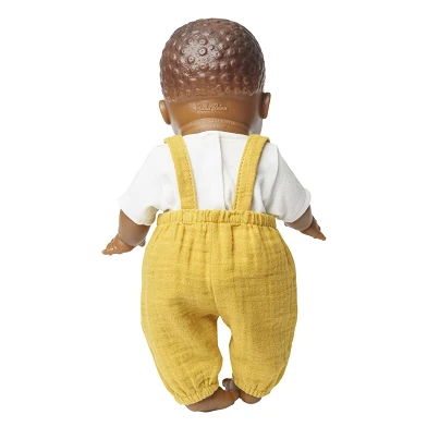 Salopette pour poupées jaune ocre, taille 28-35 cm