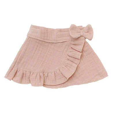 Jupe portefeuille pour poupées rose à volants, 28-35 cm