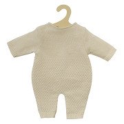 Salopette en tricot pour poupées écru, 28-35 cm