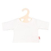 Puppen-T-Shirt weiß auf Kleiderbügel, Größe 28-35 cm