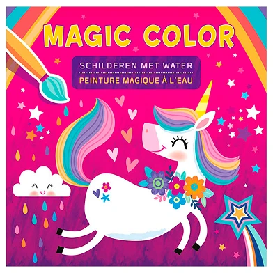 Peinture de licorne aux couleurs magiques avec de l'eau