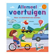 Mal- und Stickerbuch mit Wörtern „Alle Fahrzeuge“ (3-5)