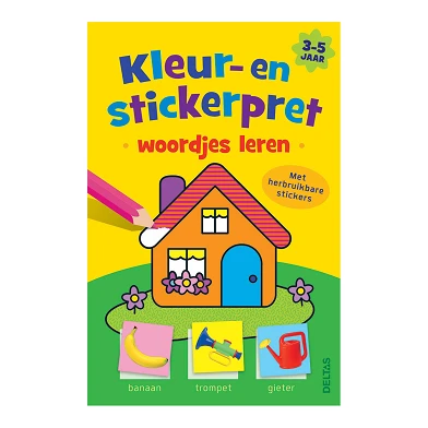 Kleur- en Stickerpret Woordjes Leren, 3-5 jaar