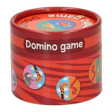 Domino-Tiere in runder Aufbewahrungsbox