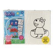Peppa Pig 3 Mini-Leinwand (mit Pinsel und Farbe)