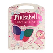 Pinkabella liebt es, mit Buntstiften in Schmetterlingsform zu malen