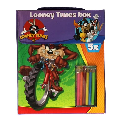 Boîte de livre de coloriage Looney Tunes avec crayons de couleur