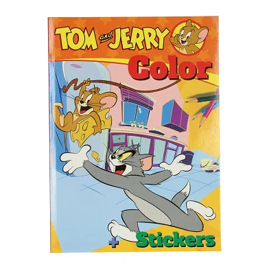 Warner Bros Livre de coloriage couleur Tom & Jerry avec autocollants