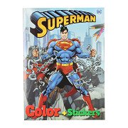 Warner Bros Livre de coloriage couleur Superman avec autocollants