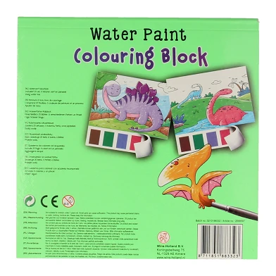Waterverfkleurboek Set Dino's