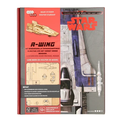 Livre de luxe Star Wars A-Wing avec modèle de construction en bois