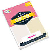 Carton Hobby avec structure en lin A4 : Crème et Blanc