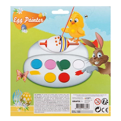 Eierfarbenmühle mit Farbe und Pinsel