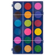 Aquarellpalette mit Pinsel, 18 Farben.