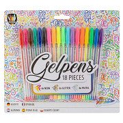 Gelschreiber-Set Neon Glitter Pastell, 18-tlg.