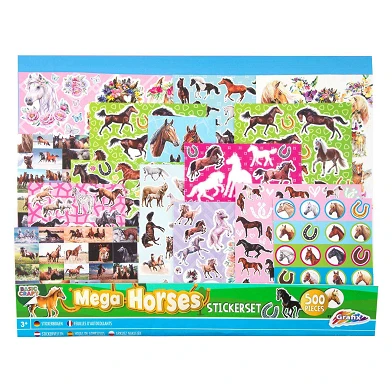 Mega Sticker-Set Pferde, 500st.