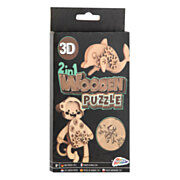 2-in-1-Holzbausatz 3D-Puzzle - Delphin und Affe
