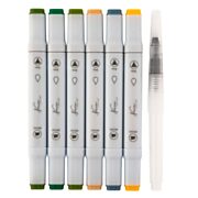 Nassau Watercolour Marker Set Dual Tip, 6tlg. - Waldfarben