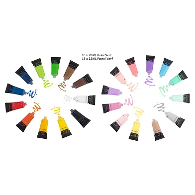 Nassau Acrylfarbe Grund- und Pastellfarben, 24x22ml